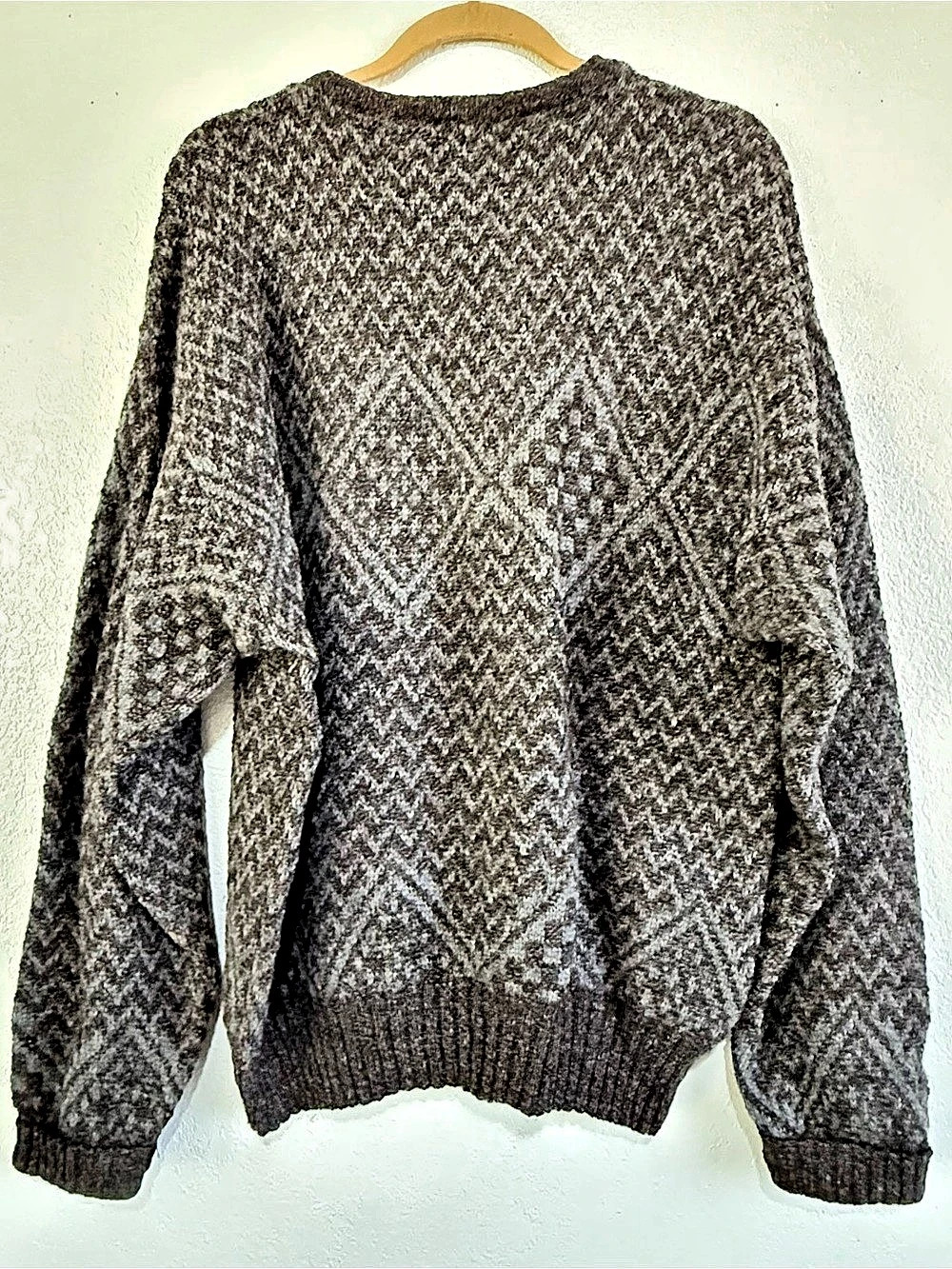 Henry Grethel Geometric 100% Wool Blend Men’s Sweater Size Medium Made in Italy